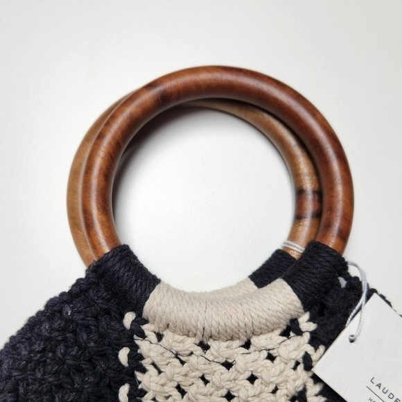 Laude the Label Gabby Mini Macrame Bag Black/White - Picture 15 of 15
